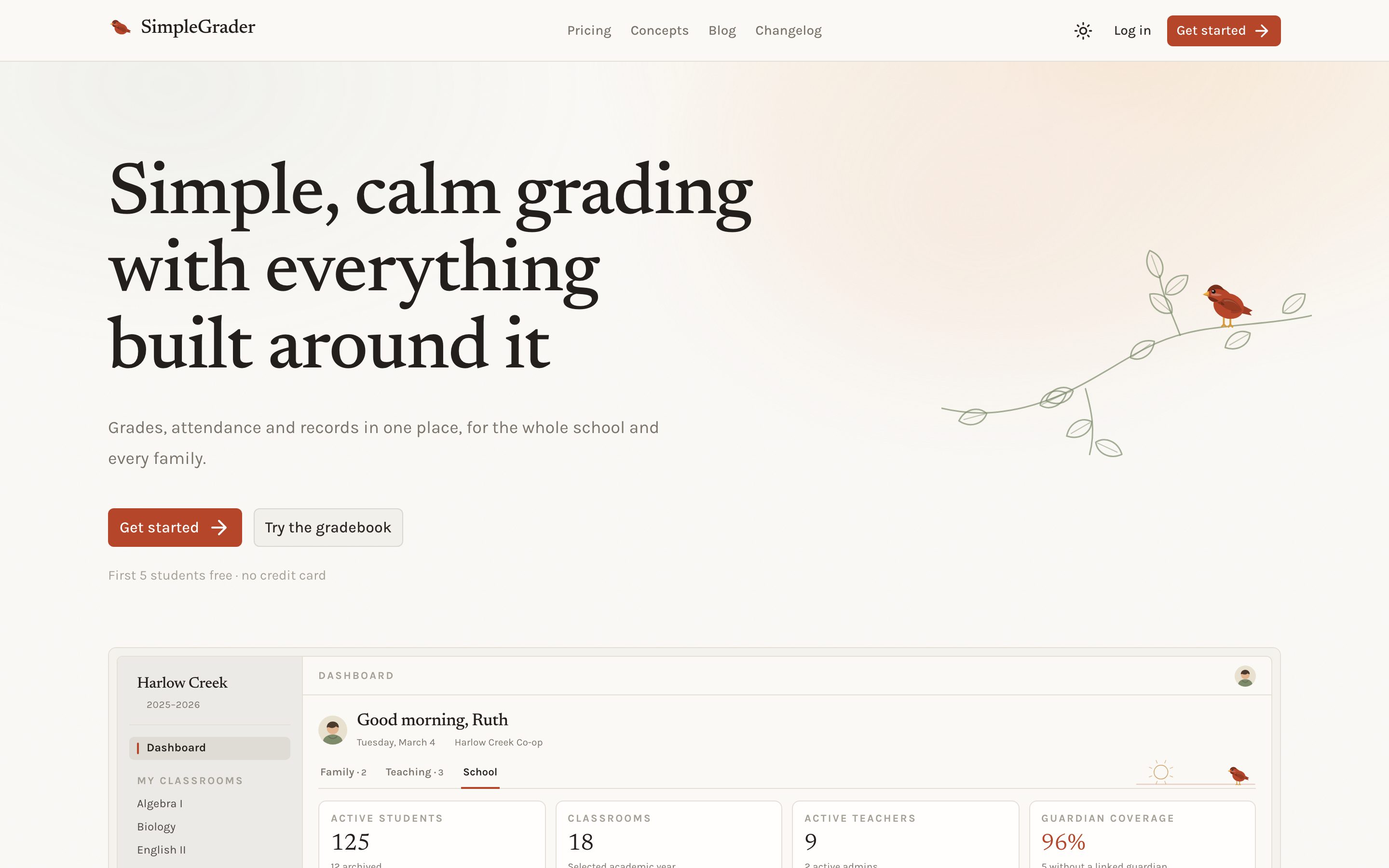 The SimpleGrader website on a laptop